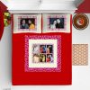 Personalized Photo Bedsheet Red Heart
