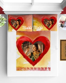 Personalised Bedsheet White All Red Heart
