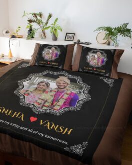 Customisable Couple Photo Print Bed Sheets