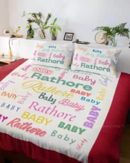 Customized Bedsheet with Name Collage &ndash; Personalized Gift for Any Occasion