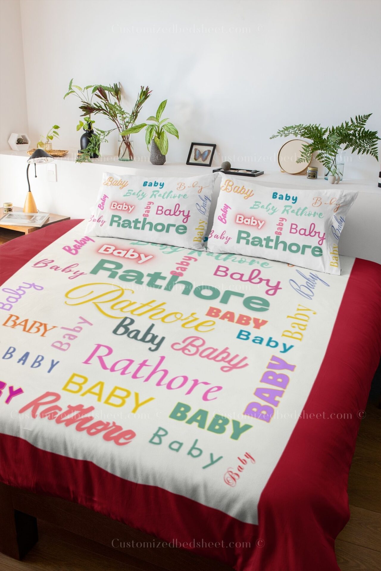 customized bedsheet with name collage